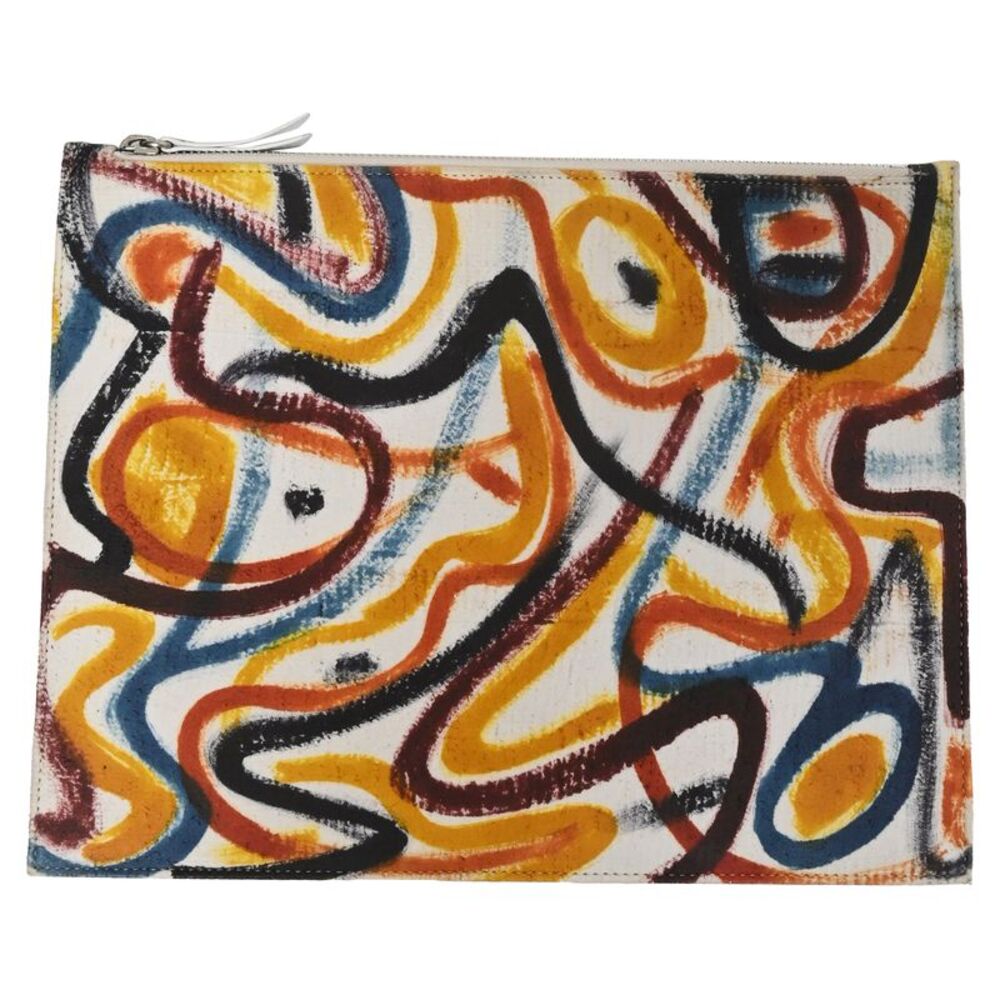 Maison Margiela Graffiti Zipped Pouch Bag in Multicolor Leather